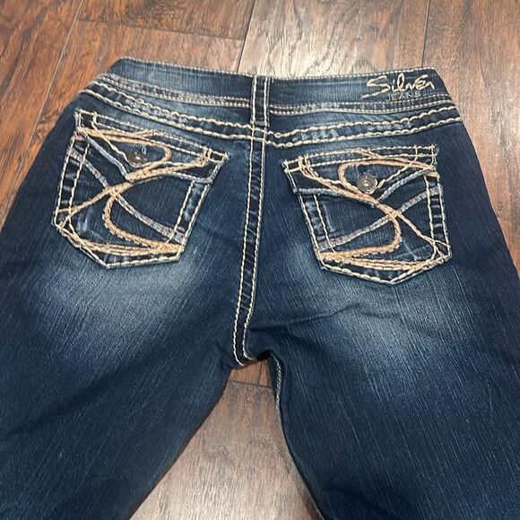Silver jeans Suki Surplus bootcut jeans size 28/32 chunky  stitch in EUC - Picture 8 of 14